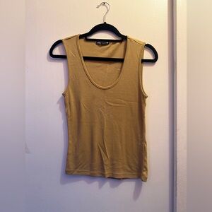 Zara Mustard Yellow Scoop Neck Tank Top